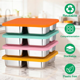 JUSTASHOW silicone lid leak-resistant design keeps dressings contained and flavors distinct