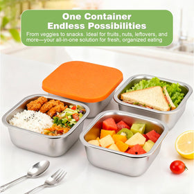 JUSTASHOW silicone lids in orange and blue provide a tight, leakproof seal