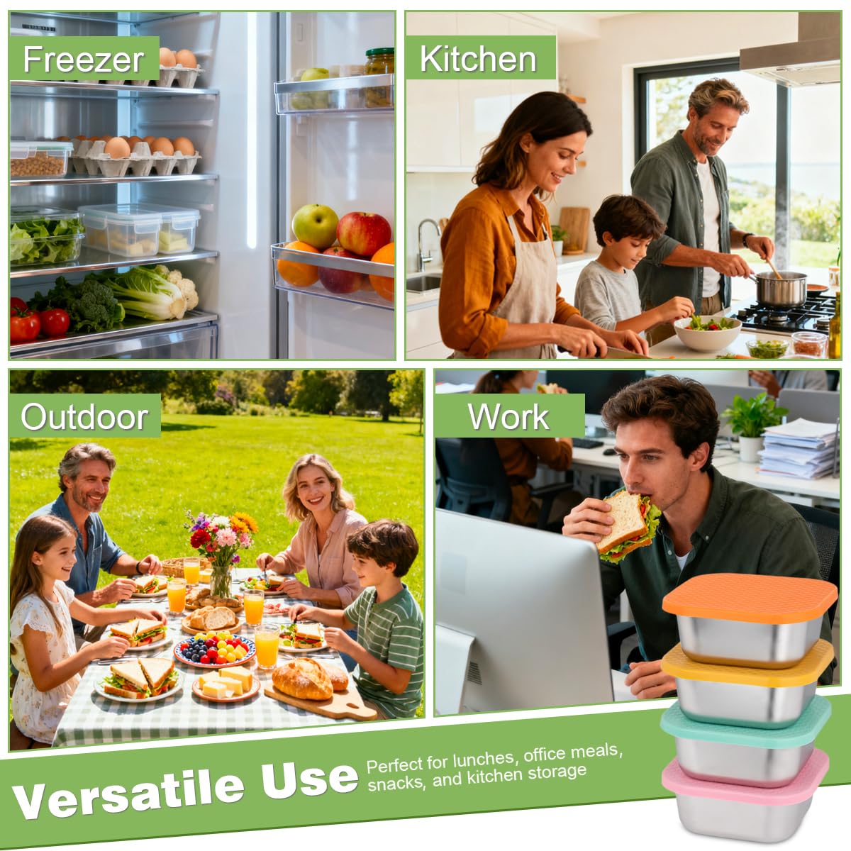 JUSTASHOW packed lunch with fruit and pasta inside the 30oz container.