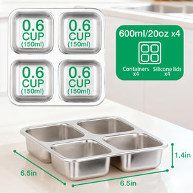 JUSTASHOW stainless steel snack boxes set for durable reusable storage
