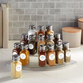 Juvale clear glass salt and pepper shakers on counter enhance quick seasoning at tables.