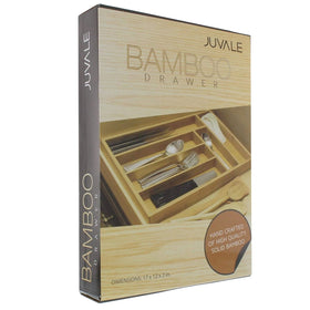 Juvale compact wooden storage tray ideal for small spaces.
