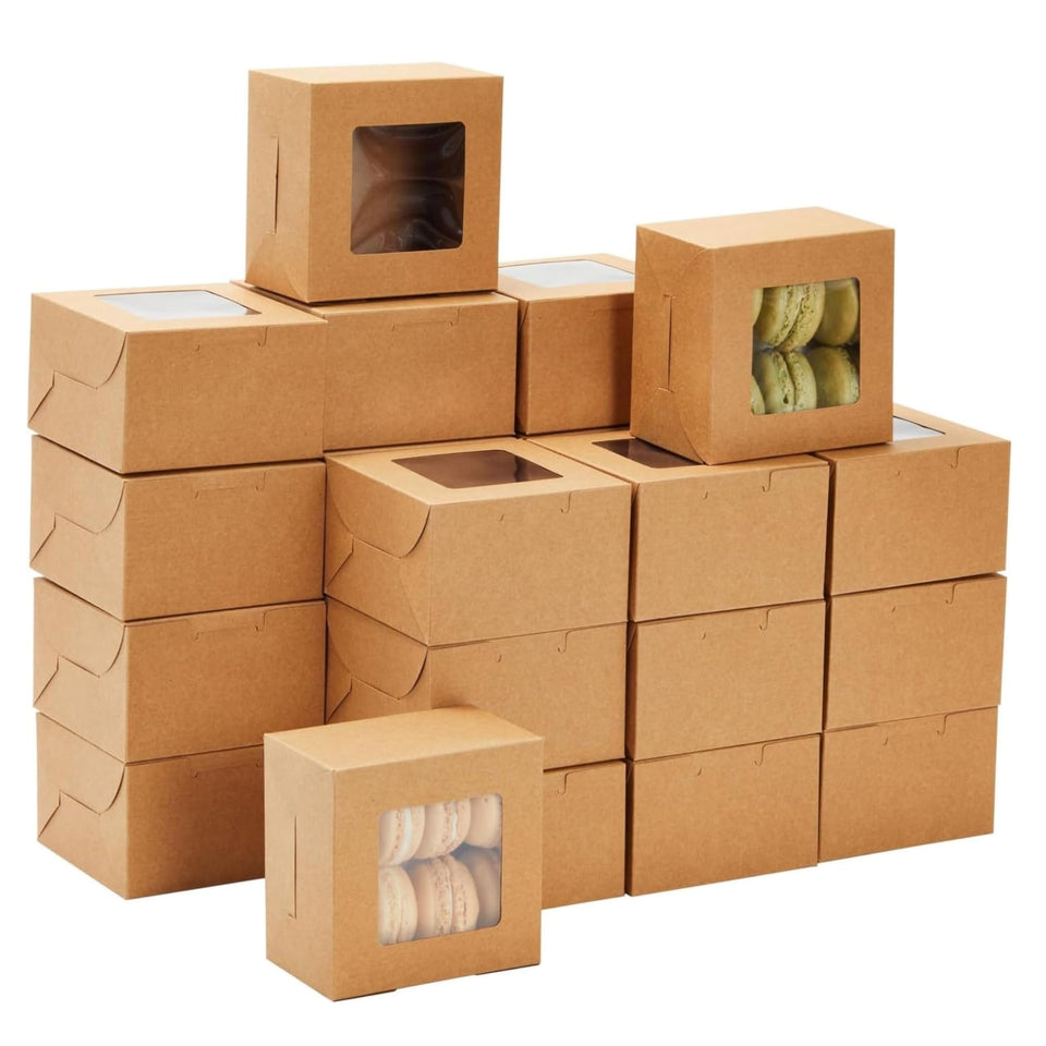 Juvale cookie box with window displaying treats for gifting