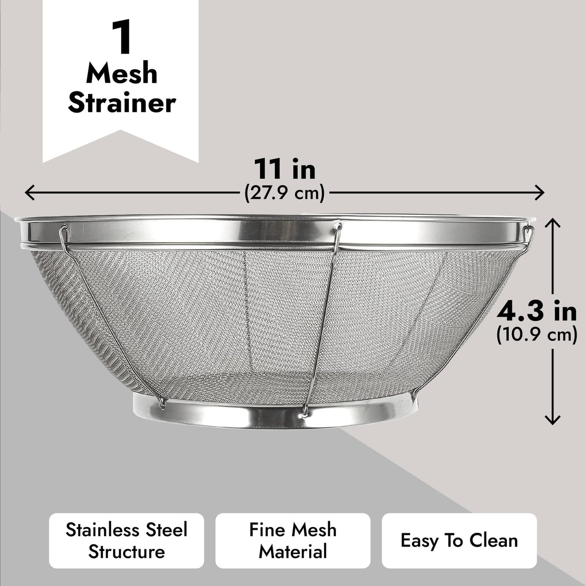 Juvale dishwasher-safe mesh strainer for easy cleanup after cooking.