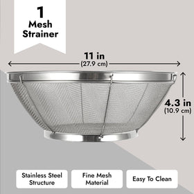 Juvale dishwasher-safe mesh strainer for easy cleanup after cooking.