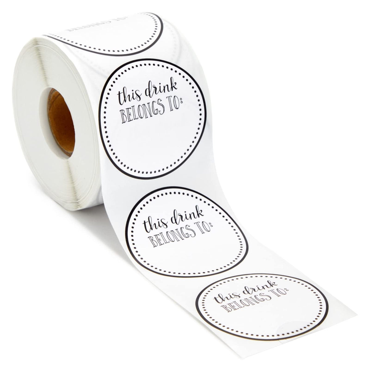 Juvale elegant design stickers showcasing the text This Drink Belongs To