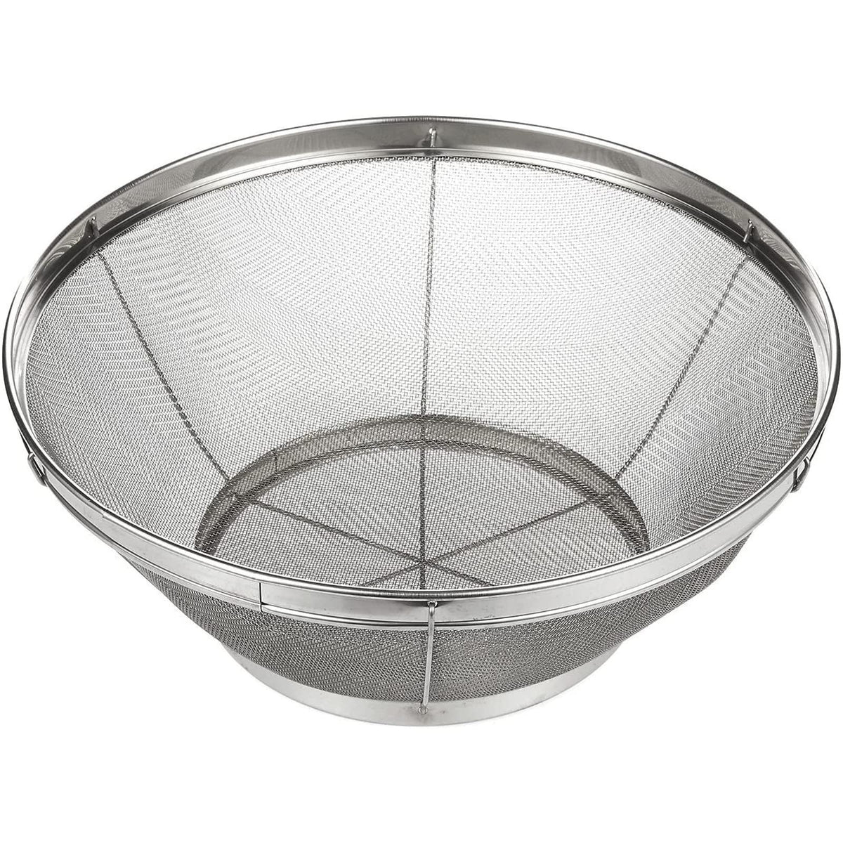 Juvale fine mesh strainer with ergonomic handle for precise rinsing and draining.