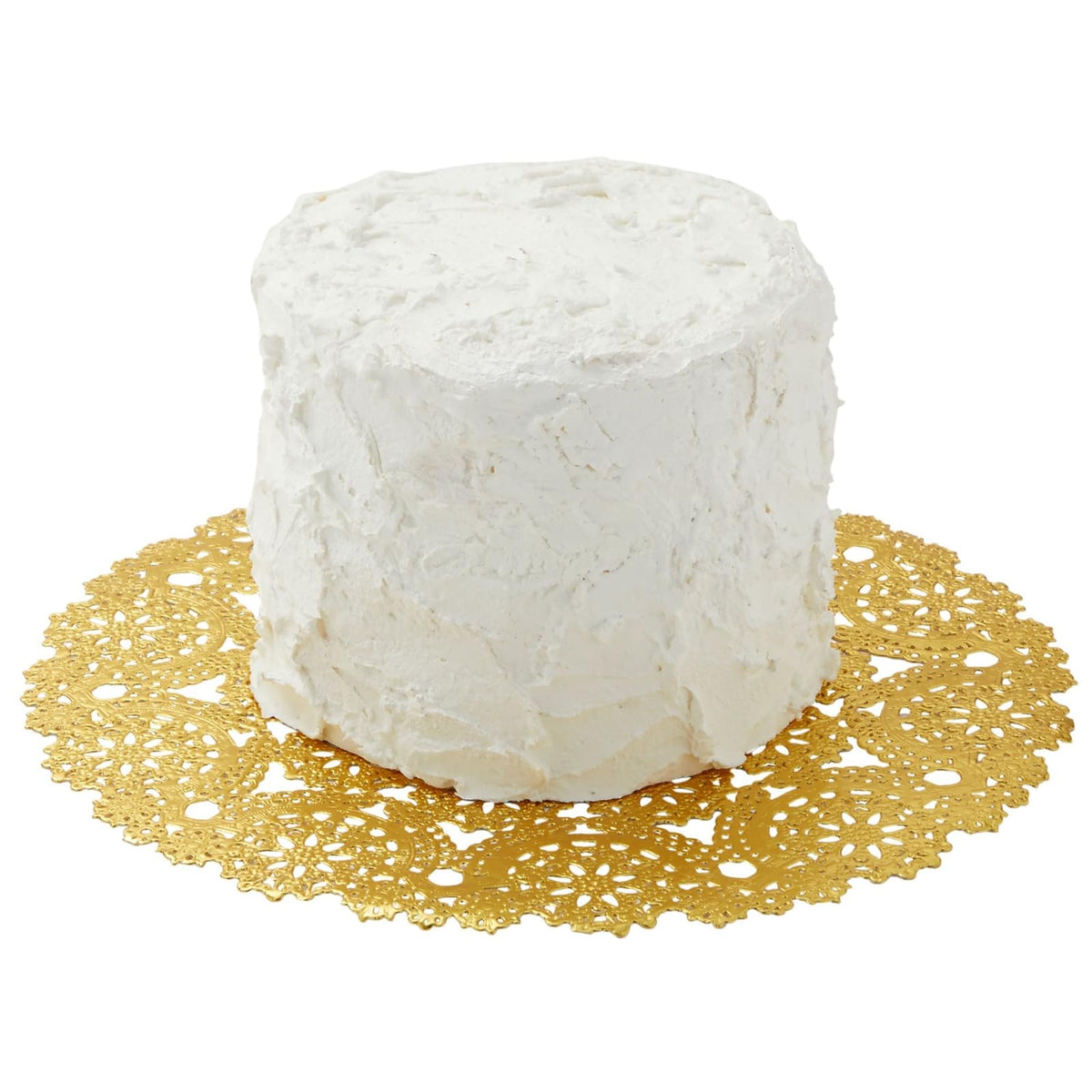Juvale gold doilies in bulk pack for party styling.