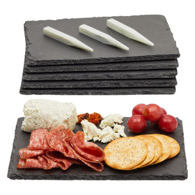 Juvale mini charcuterie boards on black slate plate for stylish entertaining