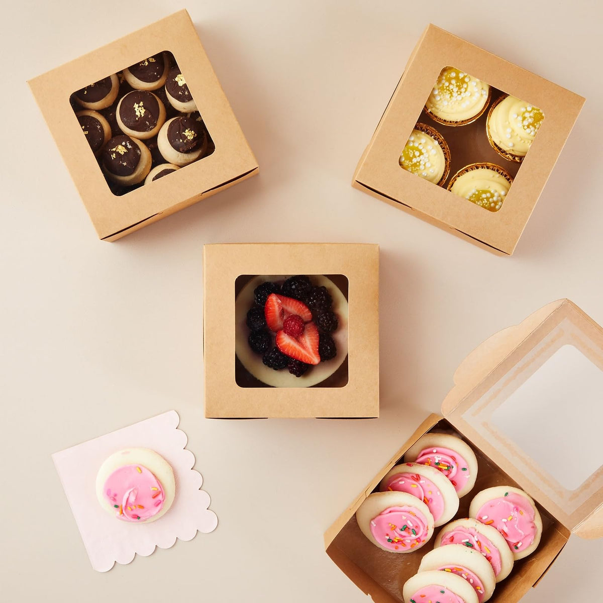Juvale pop-up cookie boxes fold quickly to a sturdy container.