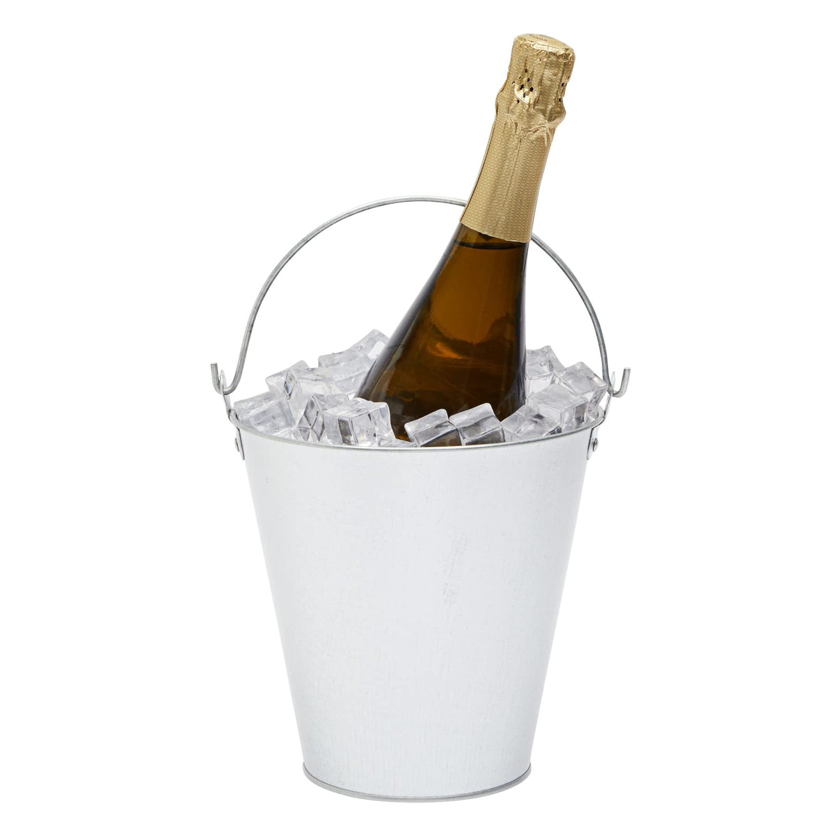 Juvale silver metal bucket centerpiece adds elegant ambiance