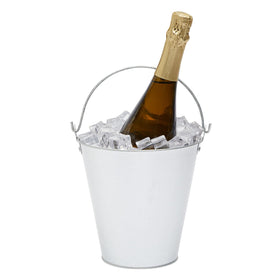 Juvale silver metal bucket centerpiece adds elegant ambiance