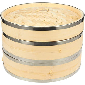 Juvale stackable-steamer-basket 10-inch helps save space while steaming multiple items.