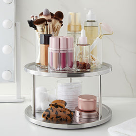 Juvale stainless steel spice carousel with 10-5 inch diameter for compact storage.