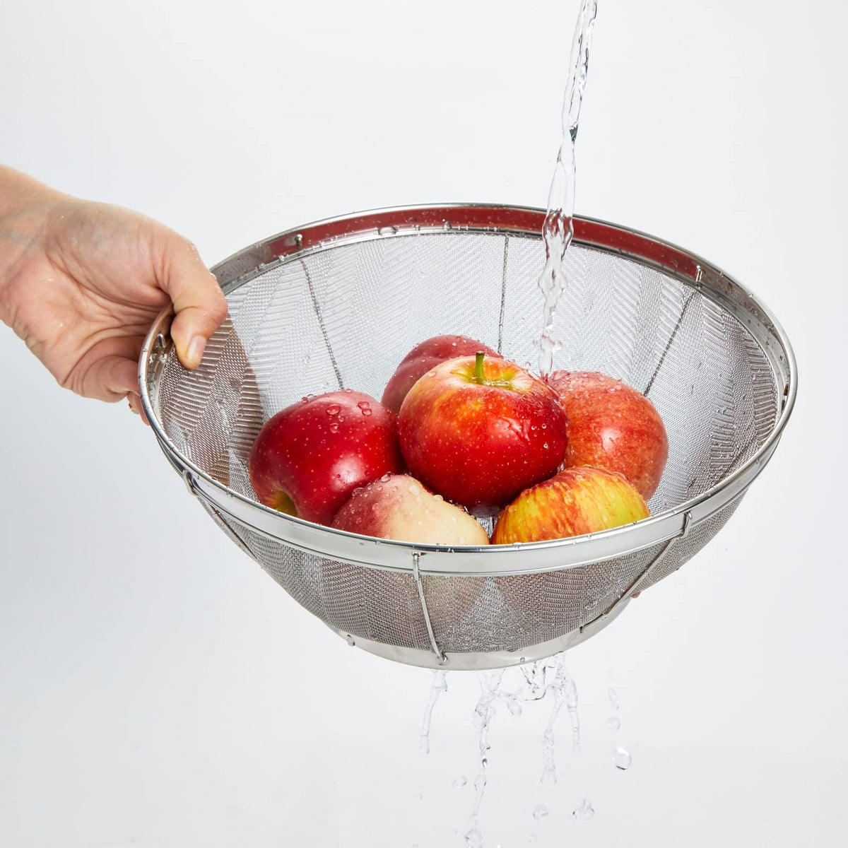 Juvale ultra-fine mesh colander ideal for delicate filtration of sauces.