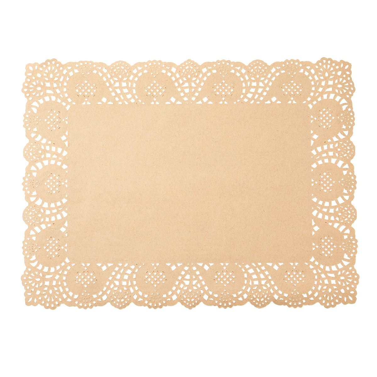 Juvale wedding table setup using brown lace placemats for refined dining ambiance