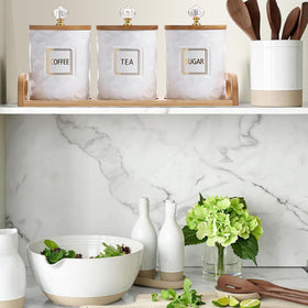 JUXYES gift-ready ceramic canister set ideal for weddings.