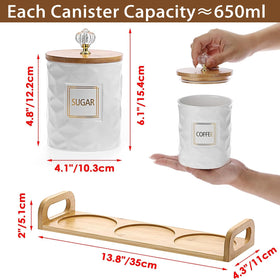 JUXYES white ceramic canister for tea keeps flavors fresh and accessible.