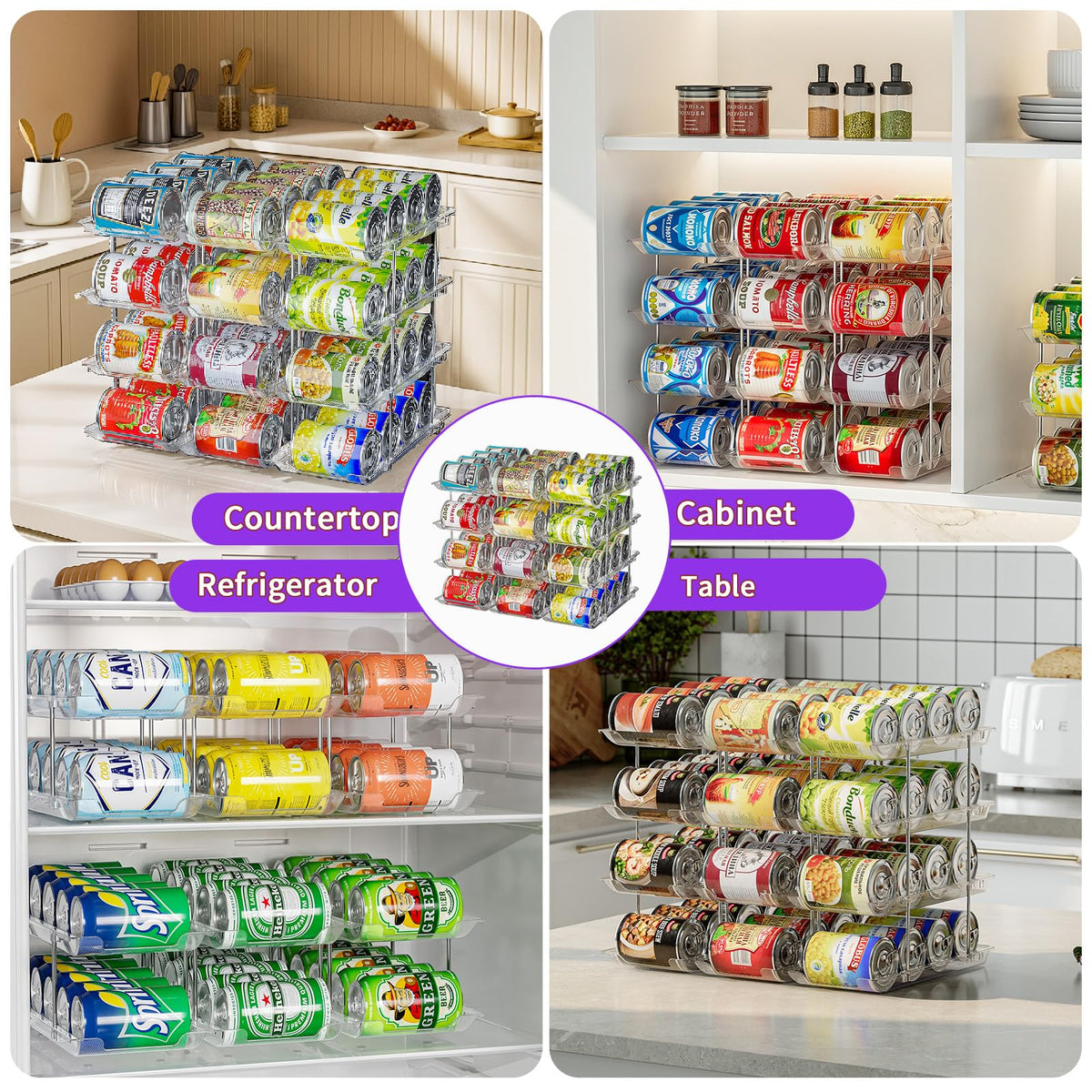 JUYUANHOM Clear can holder keeps contents visible and organized.