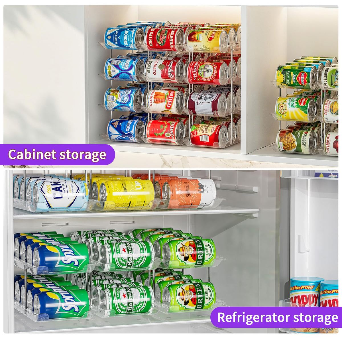 JUYUANHOM Transparent design adds a modern touch to pantry, fridge, or countertop.