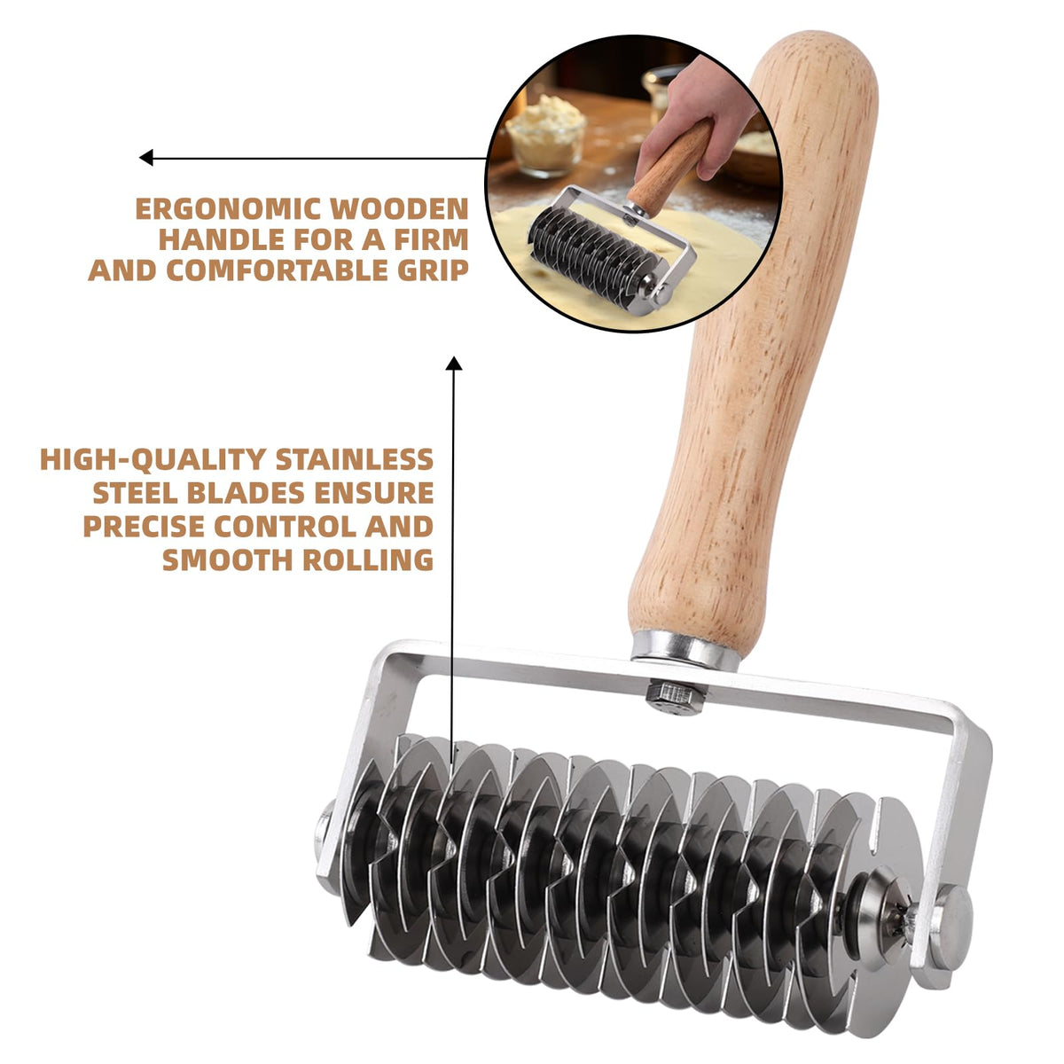 JuyVerq lattice roller is dishwasher safe for easy cleanup after baking projects.