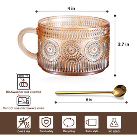 JVJRFQ amber raindrop pattern mug ideal for yogurt or desserts