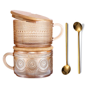 JVJRFQ amber sunflower pattern mug for a stylish morning coffee