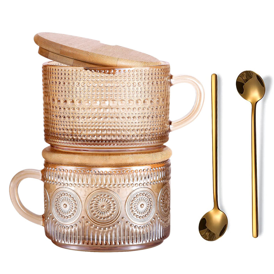 JVJRFQ amber sunflower pattern mug for a stylish morning coffee