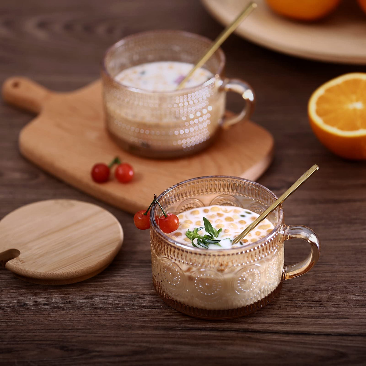 JVJRFQ bamboo lid fits the mug to keep beverages warm and dust-free