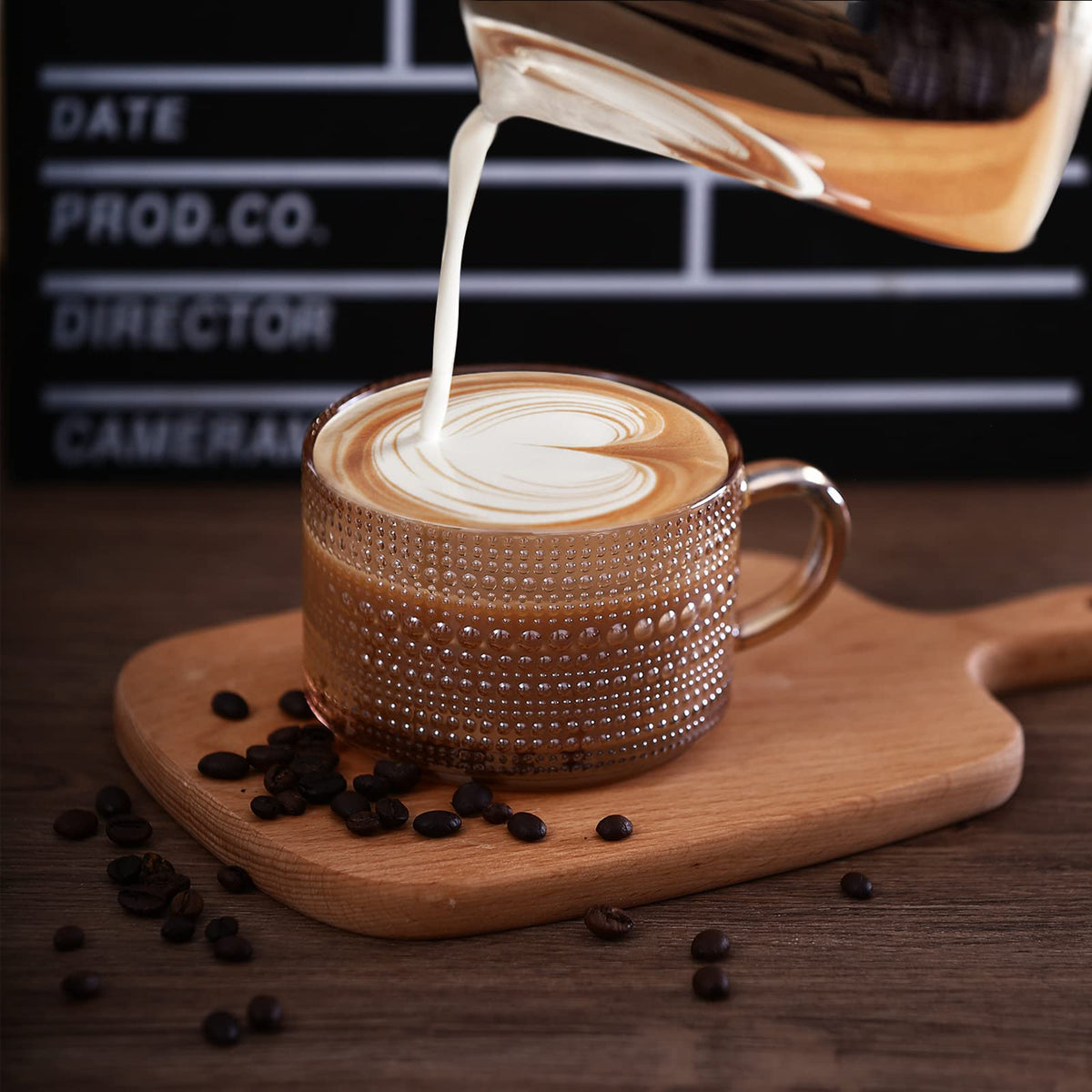 JVJRFQ amber mug with ergonomic handle for comfortable grip while sipping