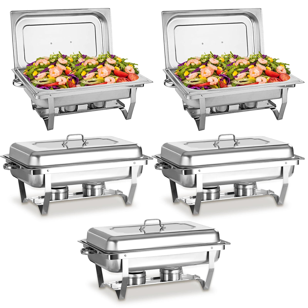 Jwevvie 9 qt full-pan chafing dish keeps food warm during events.