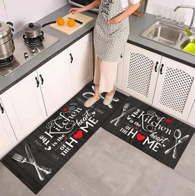 JWXCBIM farmhouse kitchen rug cozy text design adds warmth and style to the kitchen.