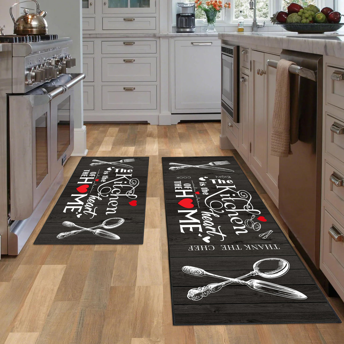 JWXCBIM farmhouse kitchen rug pattern closeup for rustic decor and cozy touch.