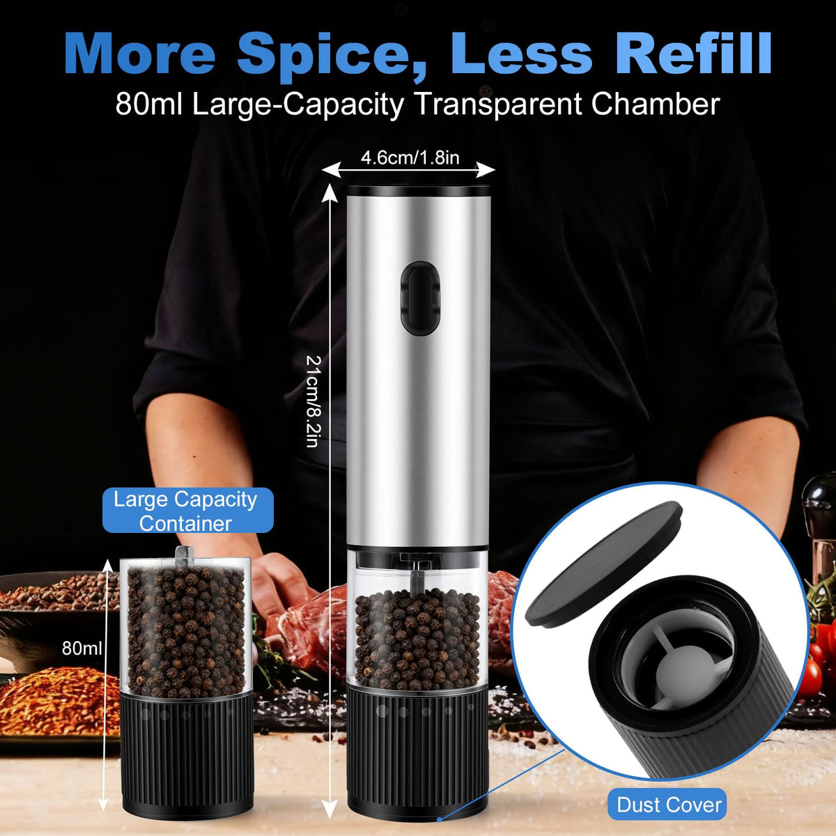 Brushed stainless steel construction resists rust with sleek kitchen style.