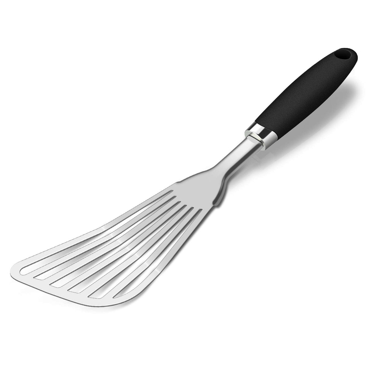 JXWING fish spatula with 304 stainless steel for delicate flipping and lifting.