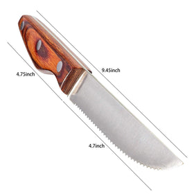 JXWING serrated blade in action ideal for effortless slicing of meats and vegetables.