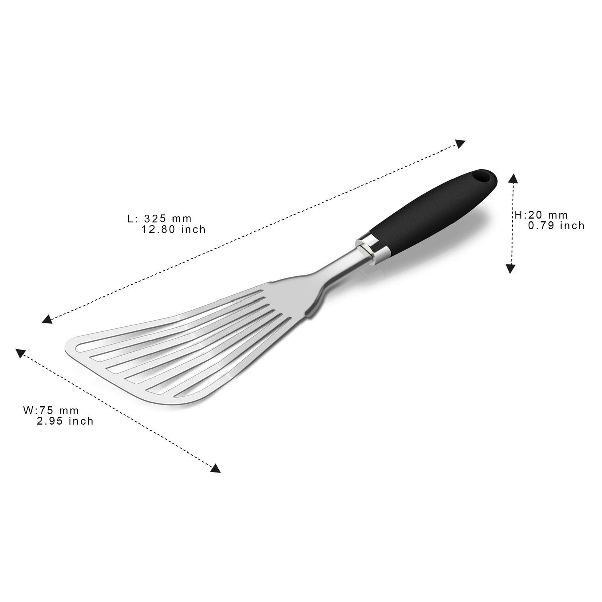JXWING solid steel core spatula offers strong stability in hand.
