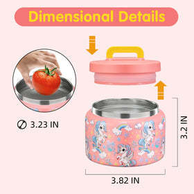 JXXM pink unicorn wide-mouth; easy filling and cleaning after school meals