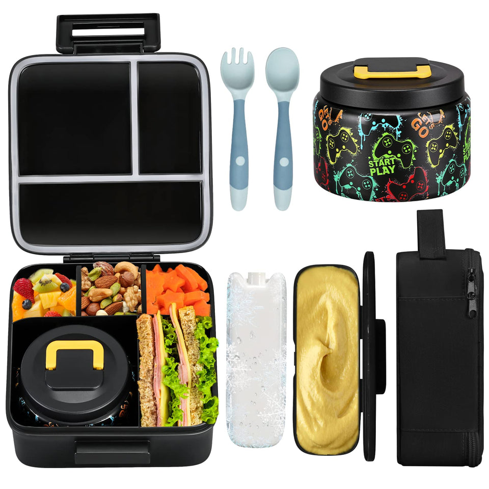 JXXM bento box for kids with leakproof lunch design and organized compartments.