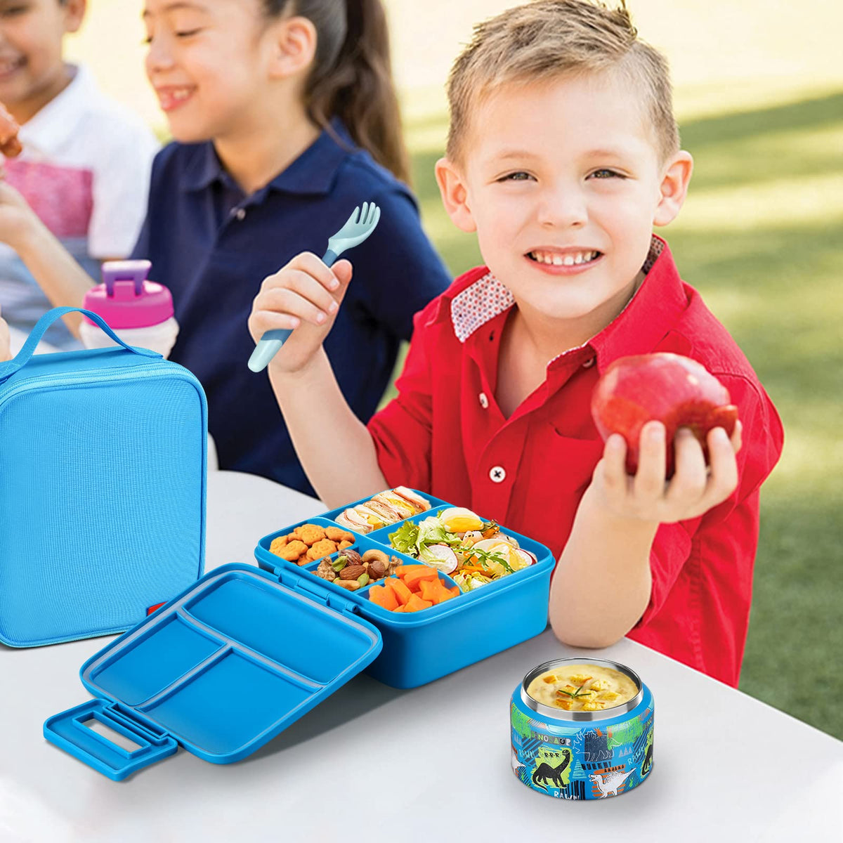 JXXM spill-free spoon and fork simplify kids' meals.