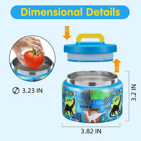 JXXM dinosaur blue thermo jar leak-proof cap keeps meals secure.