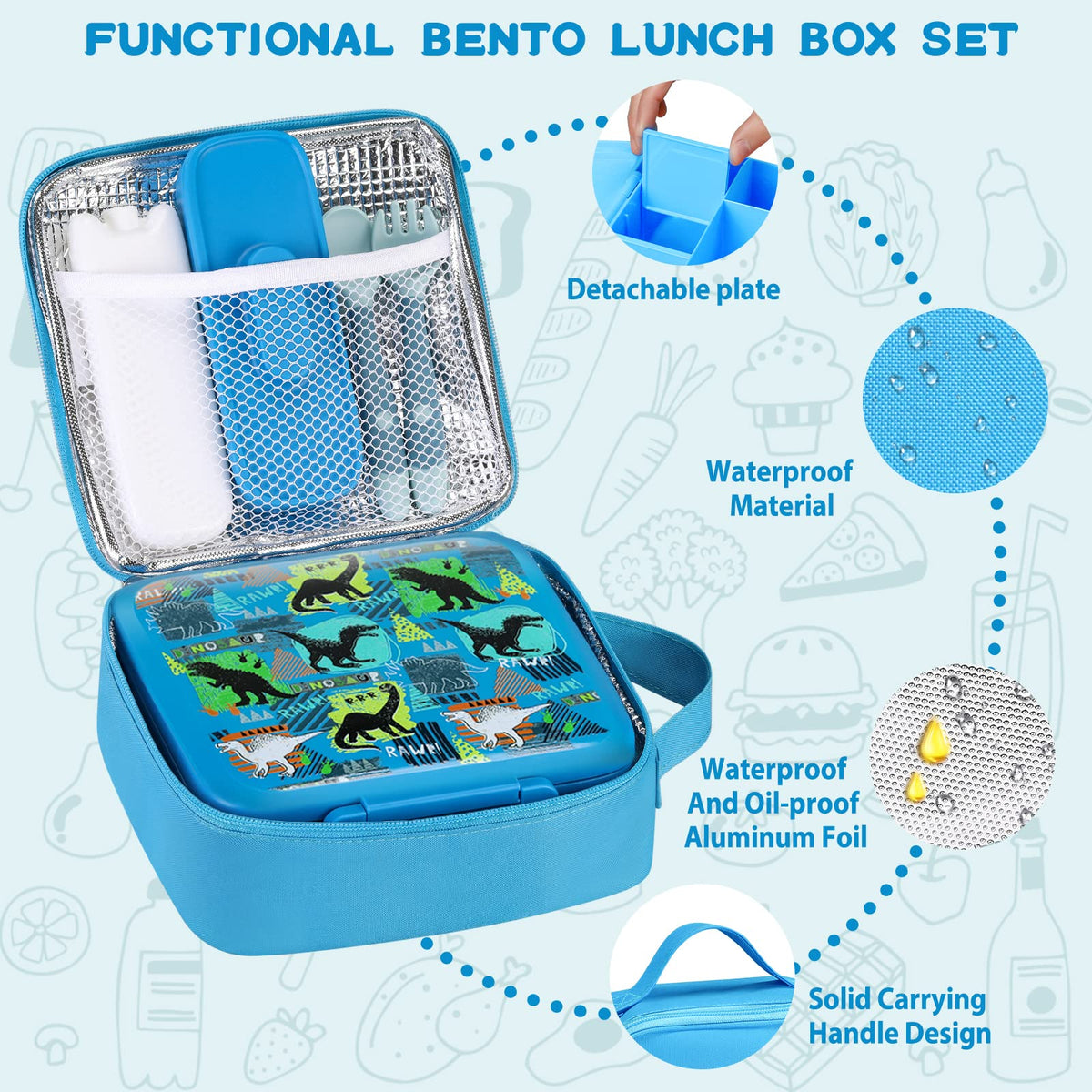 JXXM insulated lunch bag keeps temperature for hours.