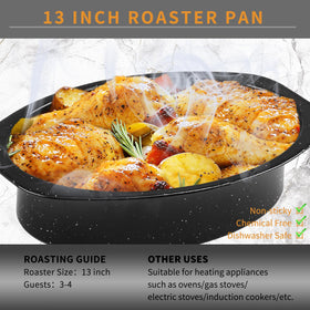 Even heat distribution on JY COOKMENT granite roaster pan