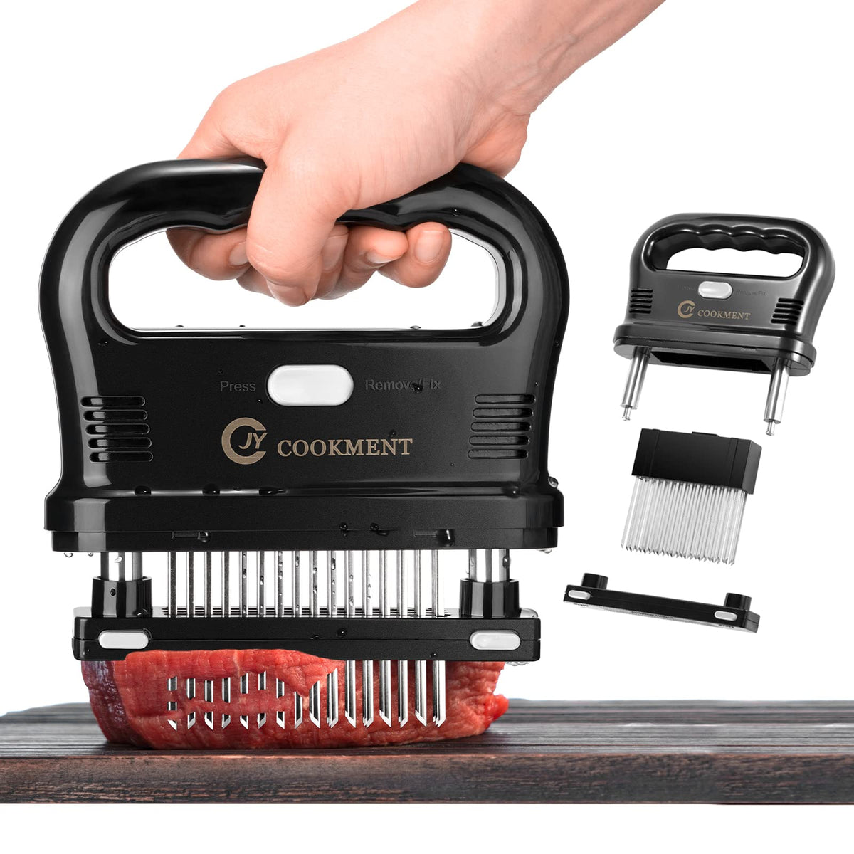 JY COOKMENT meat tenderizer needles 48 improve texture and marinade absorption.
