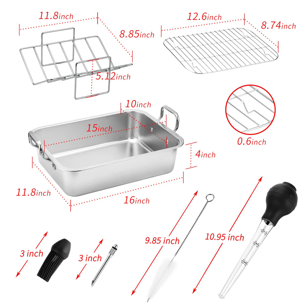 JY COOKMENT turkey baster kit for convenient basting during roasting.