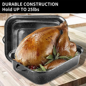 JY COOKMENT roasting pan with turkey centered for holiday roasts.