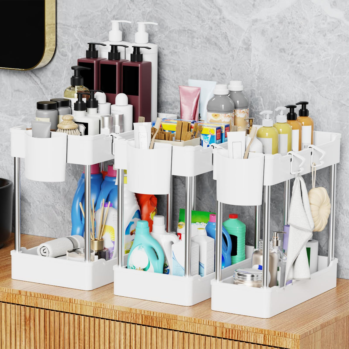 JYSMYWS space-saving design optimizes kitchen and bathroom storage.
