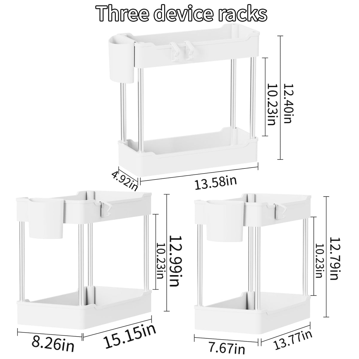JYSMYWS two-tier bathroom cabinet shelf stores tall bottles neatly.