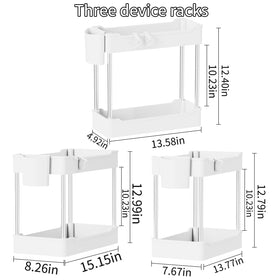 JYSMYWS two-tier bathroom cabinet shelf stores tall bottles neatly.