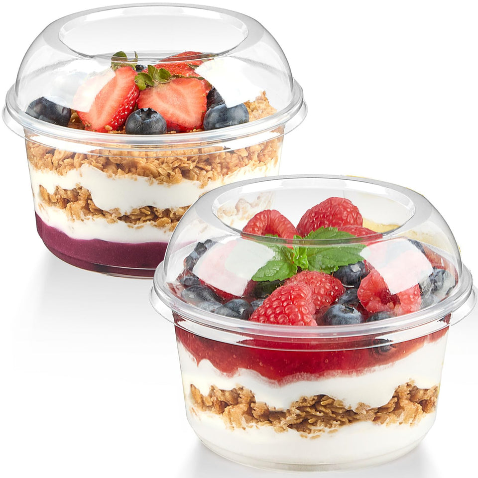 Jycnolm 50-pack 16 oz dessert cups with lids for takeaways and display
